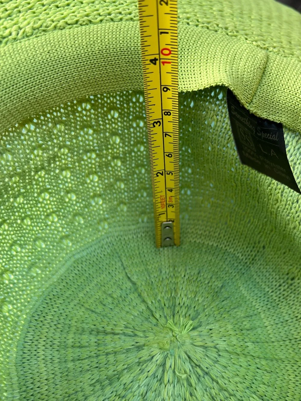 Vintage Lime Green Wide Brim Sunhat